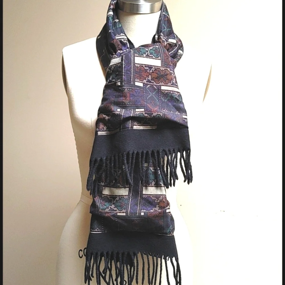 Vintage Italian Wool & Silk Winter Scarf